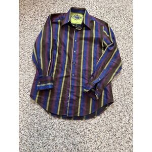 Robert Graham Casual Button-Down Shirt Men's Multi-Color  SCotton Silk Flip Cuff